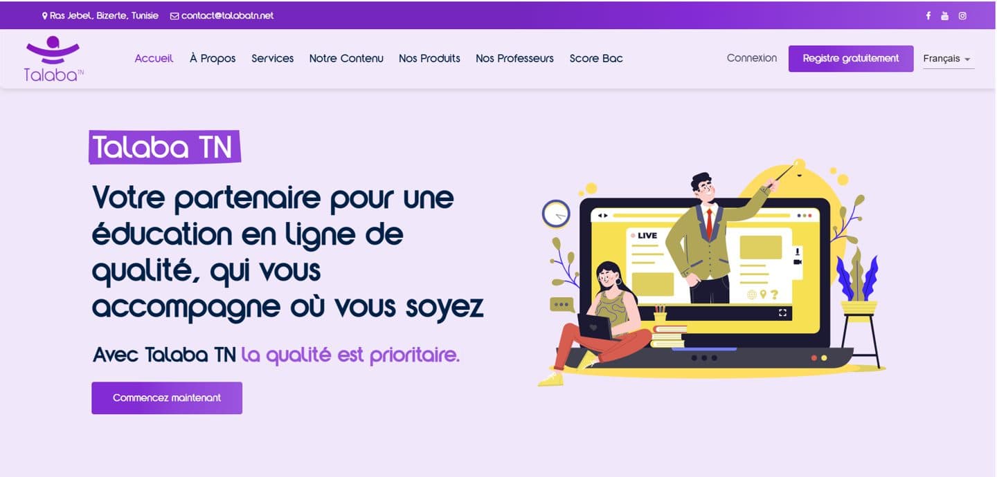 TalabaTn — landing page