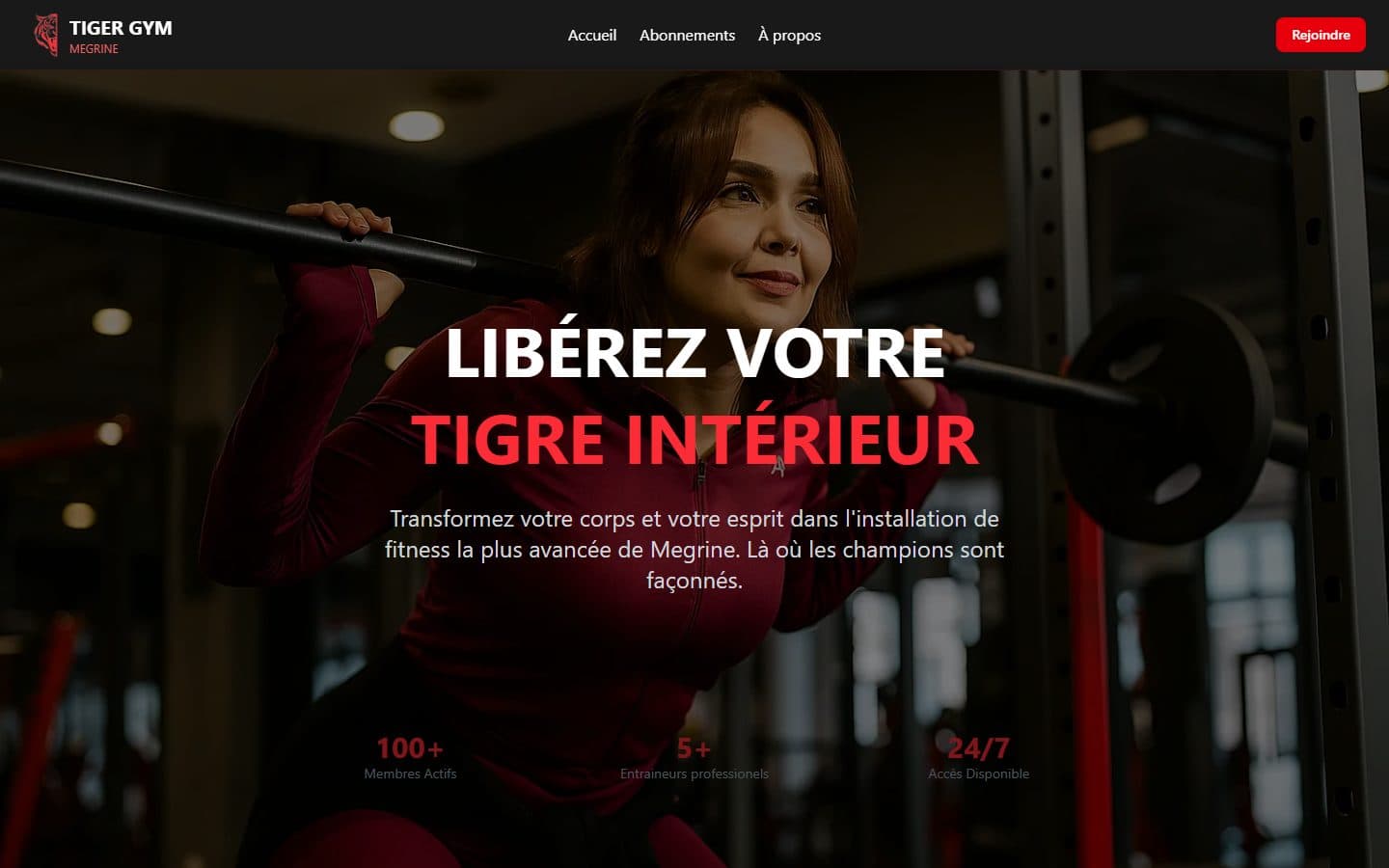 Tiger Gym Megrine — landing page